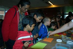The art of science: Kids of all ages watch maggots covered in water-based paint squirm their way to creation of art masterpieces at Science Rendezvous, May 8.