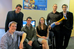 FBIT Capstone team. Top row (from left): Aaron DeChamplain, Ian McCabe and Edward Koalicki. Bottom row (from left): Matthew Stephan, Eric Rosendale and Veronica Cole. 