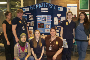 UOIT, Ryerson and Fleming College students at Hepatitis c information session.