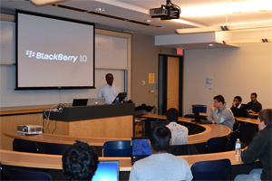 Faculty of Business and Information Technology hosting Blackberry 10 CampUS workshop for IT students.