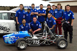 UOIT Motorsports team at the Formula SAE competition, May 8 to 11, 2013 at the Michigan International Speedway in Brooklyn, Michigan.