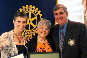 From left: Rhonda VanderLinde, who received the Paul Harris Fellowship; Dr. Teresa Pierce, recipient of the Rotarian of the Year award; and Ian Young, President of the Rotary Club of Oshawa from 1995 to 1996. 