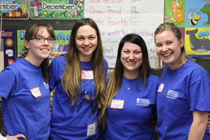 From left: Emily Verriet, Catharine Sells, Shannon Lebel and Rebecca Williams, Primary/Junior teacher candidates at UOIT's Faculty of Education.