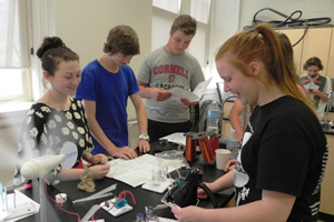 Students at Oshawa's O'Neill Collegiate and Vocational Institute taking part in a UOIT Clean Energy Research Laboratory workshop on June 4, 2014.