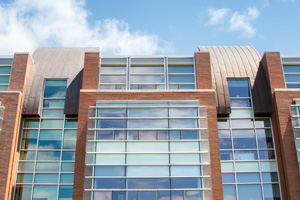 The university's Business and Information Technology Building features solar-reflective windows, which help conserve energy by keeping the building cooler in the summer months and reducing heat loss in cold weather.
