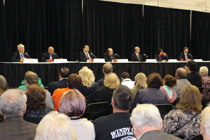 Oshawa mayoral candidate debate at the Campus Recreation and Wellness Centre (September 23, 2014).