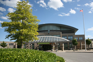 Main entrance, Ontario Shores Centre for Mental Health Sciences, Whitby, Ontario (courtesy: Ontario Shores).