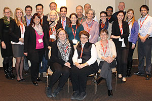 Dr. Meghann Lloyd, Assistant Professor, UOIT Faculty of Health Sciences (front row, far left) meets with colleagues at Special Olympics International’s Healthy Athletes Database meeting in Toronto, Ontario. 
