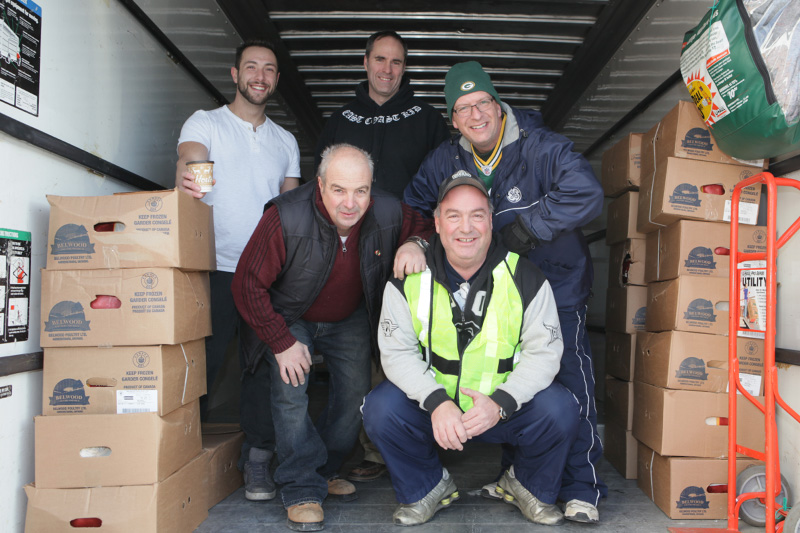 Volunteers helping with the December 2014 campus Holiday Food Drive