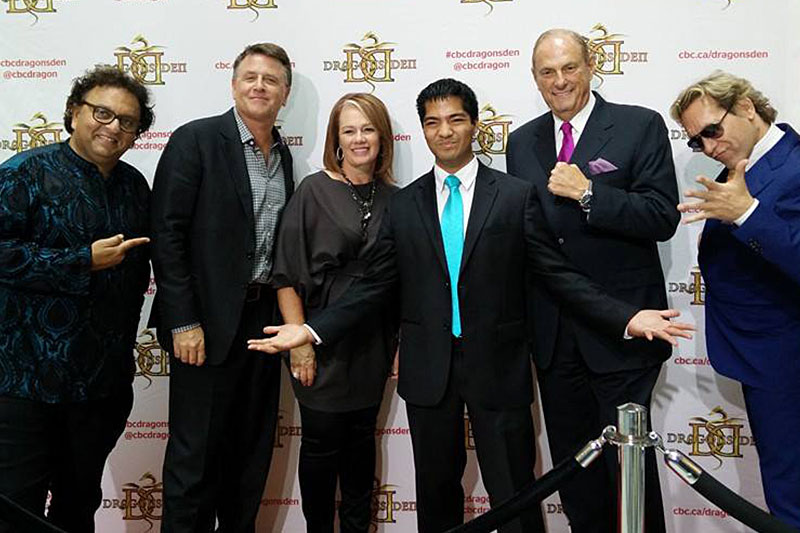 Lorenzo Escobal (third from right) with members of CBC Television program Dragon's Den