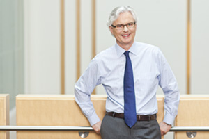 President Tim McTiernan in the Mezzanine of UOIT's Business and IT Building.