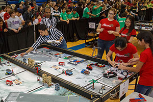 Action from the January 2014 FIRST LEGO League event at the Campus Recreation and Wellness Centre.