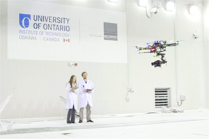 Testing flight dynamics of a drone (UAV) inside ACE's powerful climatic wind tunnel