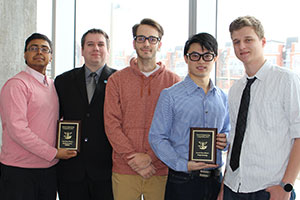 Team UOIT from the 2015 Ontario Engineering Competition (from left: Ahmad Touseef, Jonathan Anderson, Neil Seward, Robert Cole and Kevin Ho. (absent: Patrick Smuk).  