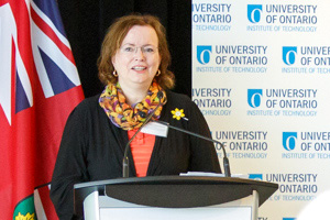 Hon. Tracy MacCharles, MPP for Pickering – Scarborough East, visits the University of Ontario Institute of Technology.