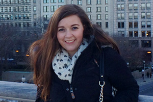 Fourth-year Communication student Samantha Bates in Chicago, Illinois.