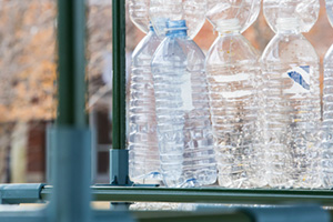 Ontario Tech's Office of Campus Infrastructure and Sustainability is in the process of building a greenhouse out of single-use water bottles as a way of demonstrating how materials can be upcycled for good use.