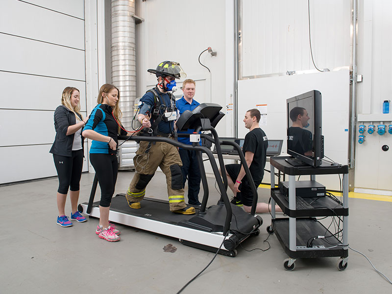 Researching firefighter heat exertion in ACE climate chamber