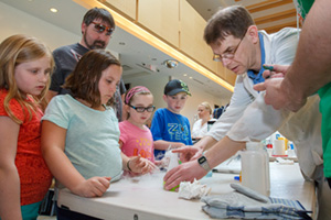 Youngsters taking in a science activity at Science Rendezvous 2014.