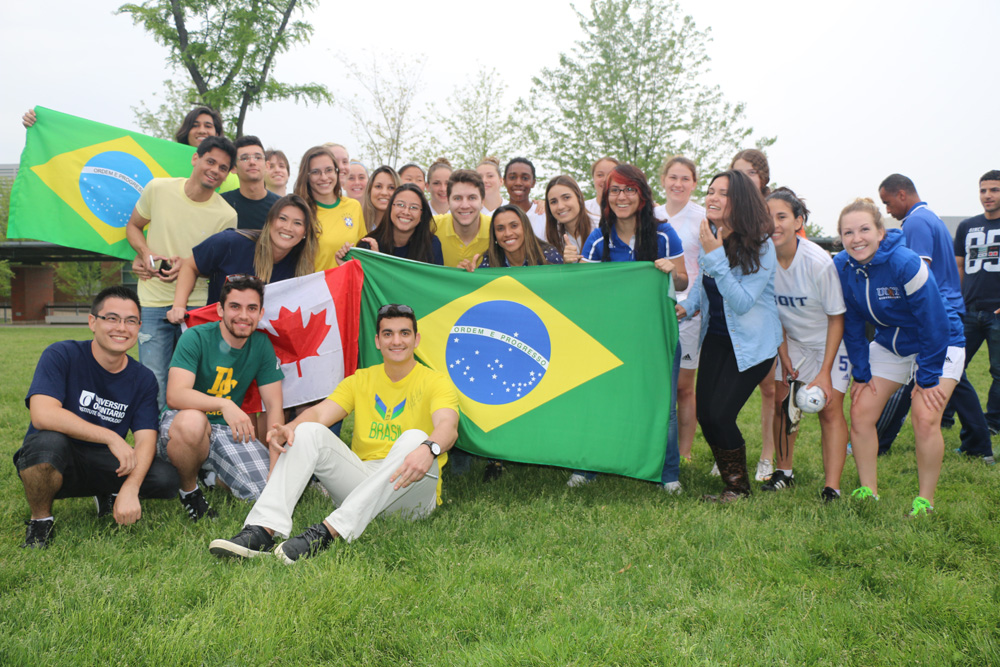 Marta meets with some of UOIT's international students from Brazil
