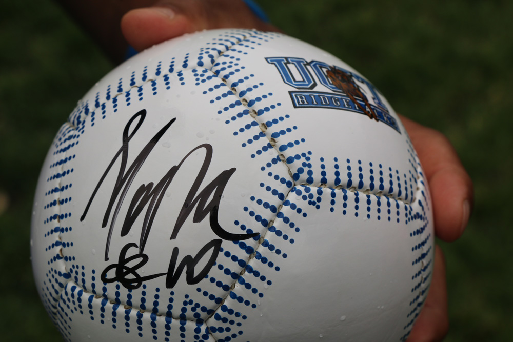 Marta's signature on souvenir UOIT Ridgebacks mini soccer ball