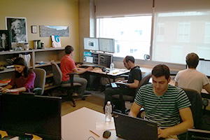 Members of Dr. Isaac Tamblyn's research group in the Faculty of Science take part in Hack Week activities (participants: Kyle Mills, Amber Maharaj, David Nemirovsky, Konstantinos Kastritis, Nicholas Buhagiar and Graham Clendenning).