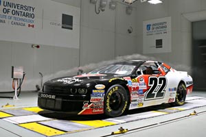 Vehicle testing on the dynamometer inside the ACE Climatic Wind Tunnel