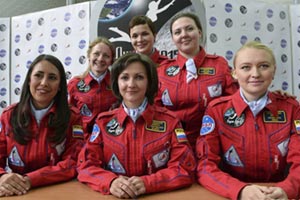 Crew of six Russian scientists which formed the Luna-2015 crew for an eight-day simulated lunar mission ending on November 6 (image courtesy: Russian Academy of Sciences' Institute of Biomedical Problems; and Roscosmos, the Russian Federal Space Agency). 