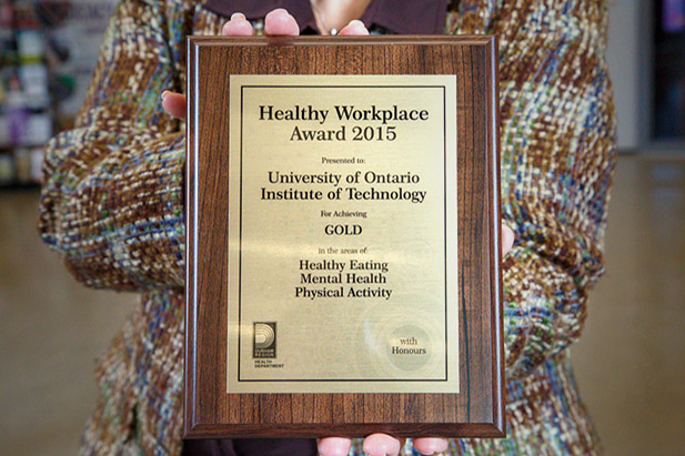 UOIT receives 2015 Healthy Workplace Award from the Region of Durham
