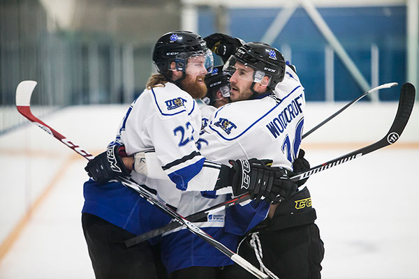 UOIT Ridgebacks win their first-round OUA playoff series against Queen's.
