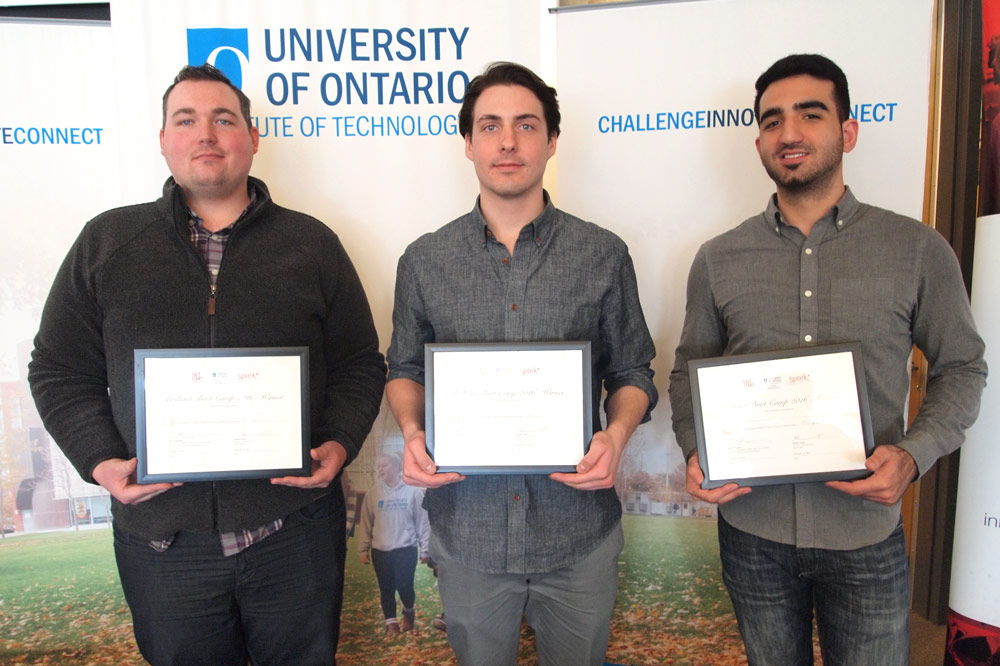 Second place: Mager Cleaning Service. From left: Spencer Greenway, Max Polubiec, Rez Karami.