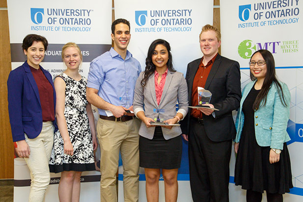 Finalists from the 2015 3MT competition at UOIT.