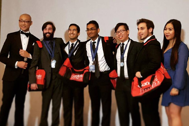UOIT Commerce students Nicholas Kirkton, Jordan Mackali, Justin Mathew, William Lee and Gianfranco Ingratta took second place in the two-day LIVE case competition. 