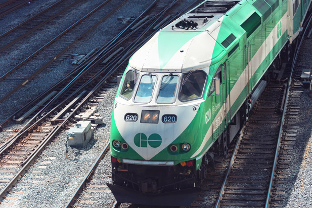 Below right: Province of Ontario news conference formally announcing plans for eastward extension of GO Train service through Oshawa and Courtice to Bowmanville (June 20, 2016). Inset photo courtesy: Sandra Austin, Regional Municipality of Durham.