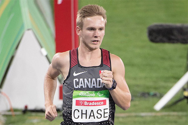 UOIT student Mitchell Chase competing in 1,500 metre race at the 2016 Rio Paralympic Games in Brazil (courtesy: Canadian Paralympic Committee).