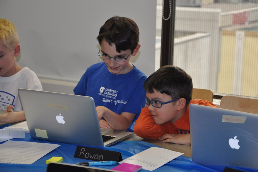 Kids used a variety of technological tools to create and design their own stories or projects.