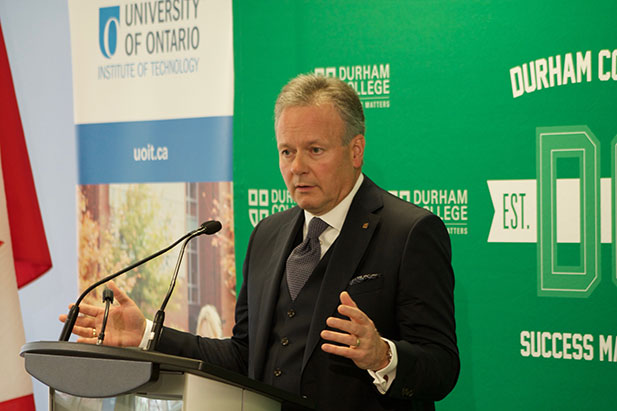 Bank of Canada Governor Stephen S. Poloz, whose decision-making and policies highly influence Canadian financial markets, spoke at the university on March 28.