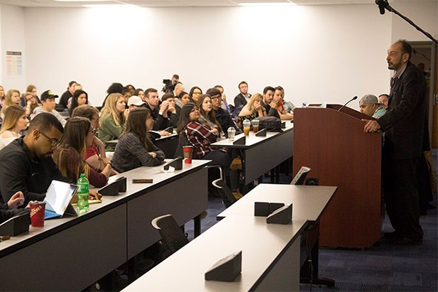 Ex-organized criminal and author Eddie Hertrich, one of four speakers invited to tell students their stories at the March 31 Reflections on Hate and Trauma panel.