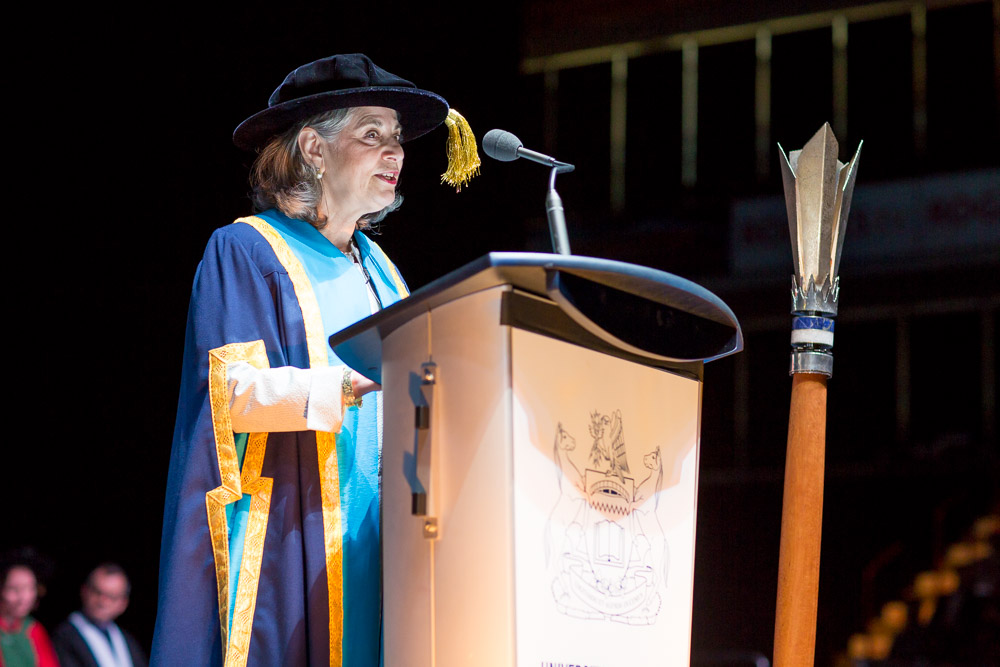 Chancellor Noreen Taylor addresses Convocation.