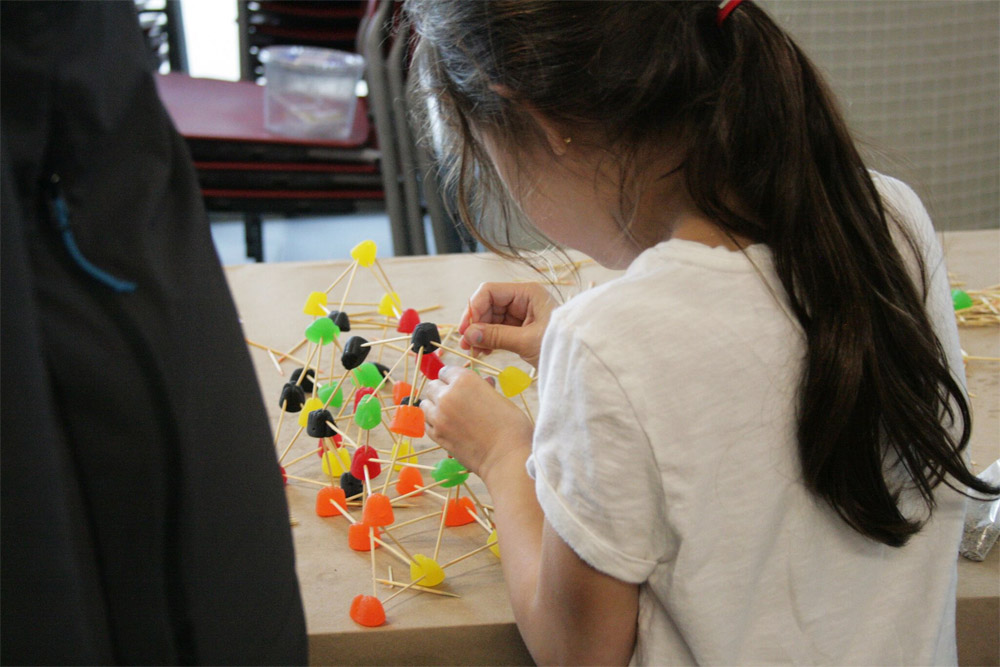 Participants discovered the structure of different molecules by using candy to build them.