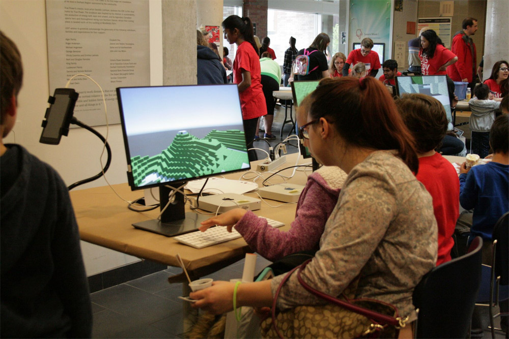 Participants played games and learned about the programming challenges required to create immersive entertainment.