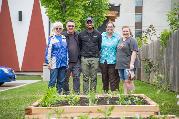 Two gardens featuring native flora and sacred Indigenous medicinal plants have been established at the university’s downtown Oshawa location, behind the UOIT-Baagwating Indigenous Student Centre and the 61 Charles Street Building.