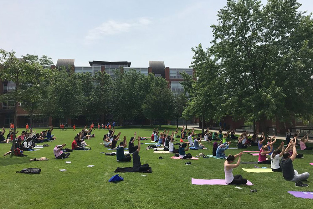 Yoga in Polonsky Commons