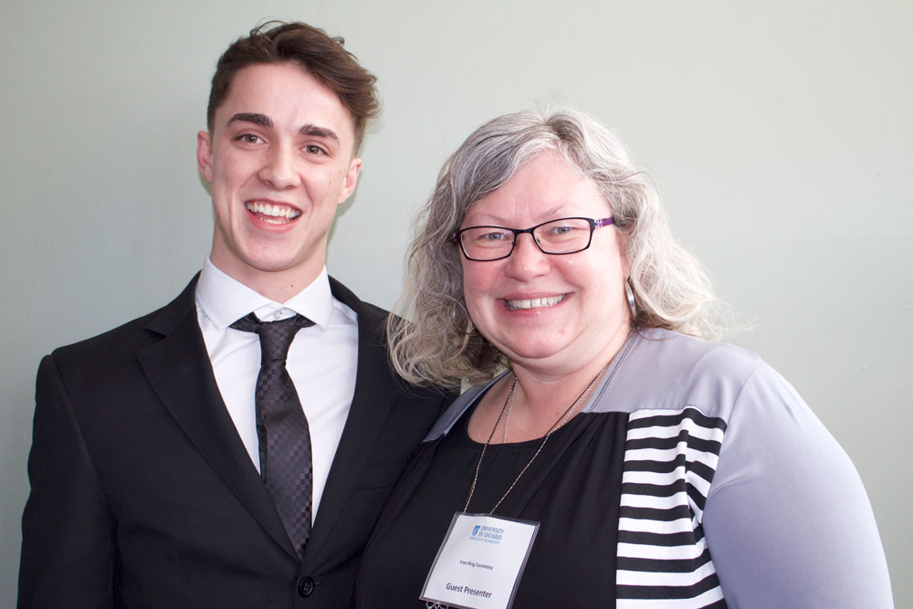 From left: Robert Mundy (Mechanical Engineering) with his Aunt Margaret Knudsen (Lakehead University graduate, now works at Rogers).
