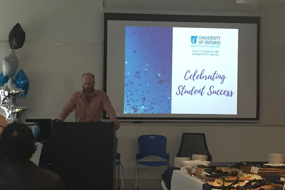 At the FBIT Student Success Reception, faculty members highlighted student participation and accomplishments.