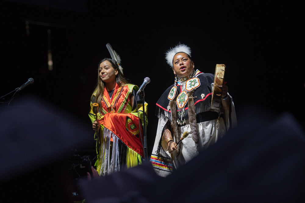 Indigenous smudging ceremony and honour song at Convocation 2018