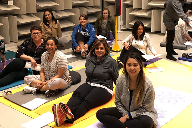 Mindfulness and Meditation participants in ACE’s Hemi-Anechoic Chamber.