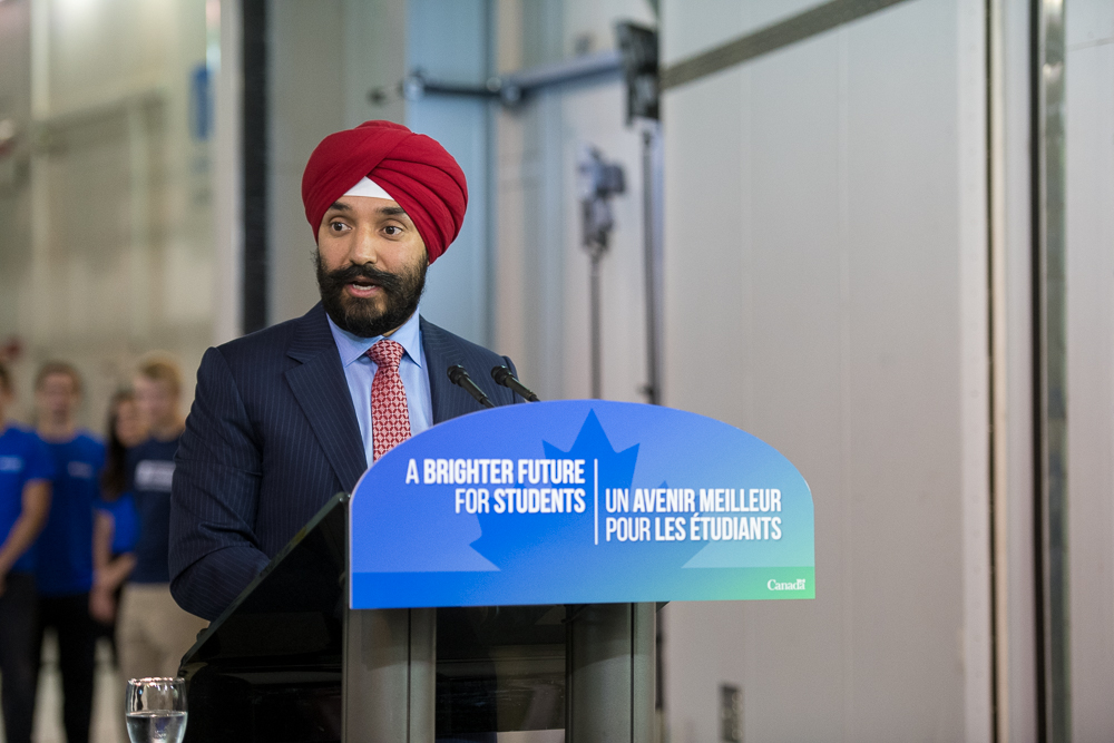 The Honourable Navdeep Bains, Minister of Innovation, Science and Economic Development.