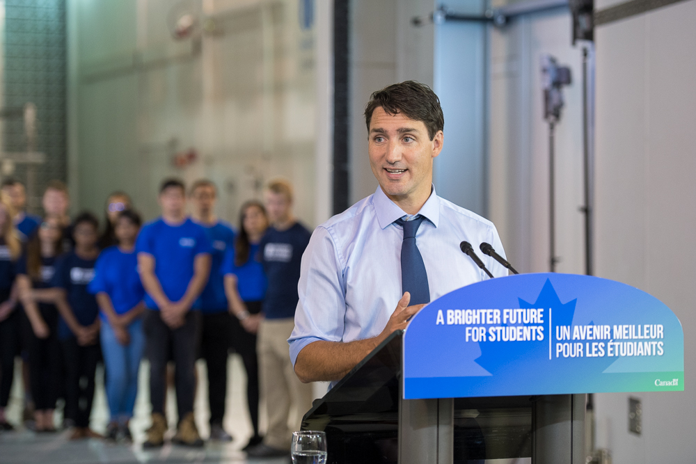 The Right Honourable Justin Trudeau, Prime Minister of Canada, speaks at the University of Ontario Institute of Technology.