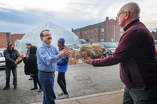 Volunteers helped make the 2018 campus Holiday Food Drive a resounding success.